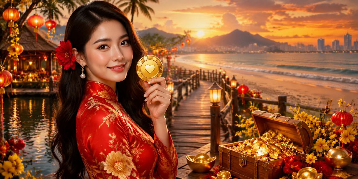 Khu vực giải trí casino và cảnh biển Đà Nẵng về chiều tối