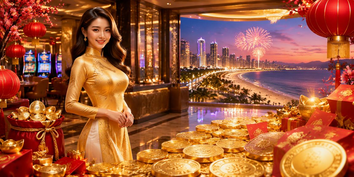 Phong bì đỏ may mắn và ưu đãi bonus theo phong cách Việt Nam tại bãi biển Đà Nẵng