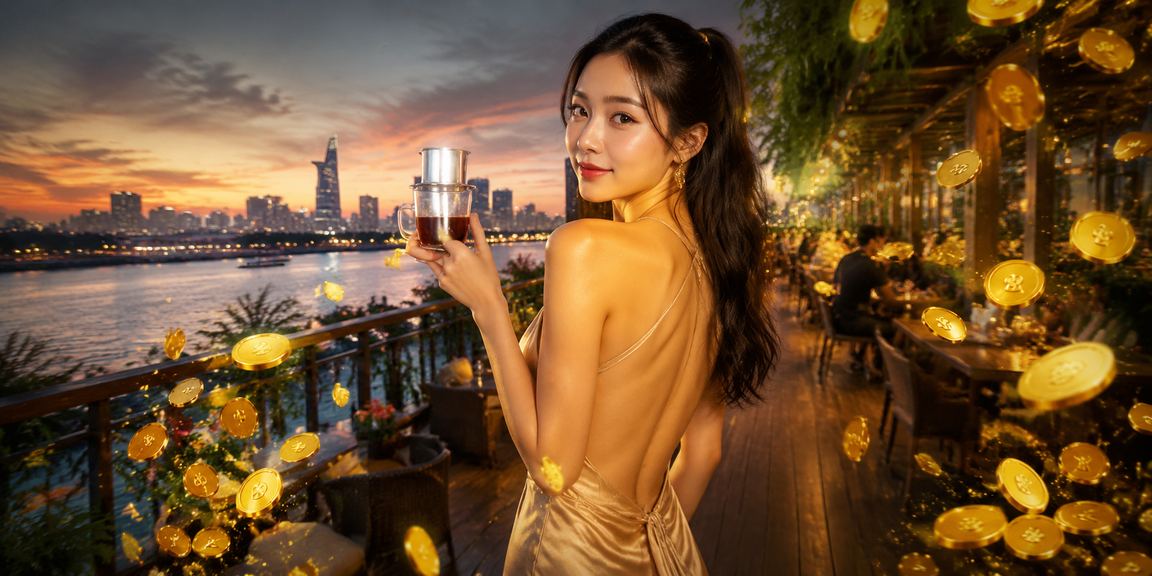 Người dùng Sài Gòn kiểm tra tiền thưởng rebate và bonus trong quán cà phê Việt Nam